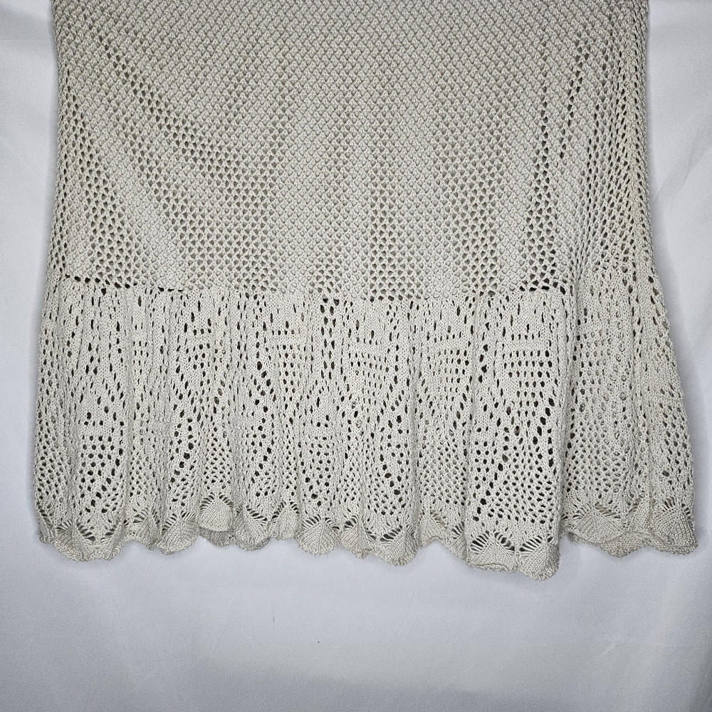 Womens Lovestitch Crochet Maxi Skirt Dress Tassel Lined BOHO Cottagecore Size M - Picture 6 of 14